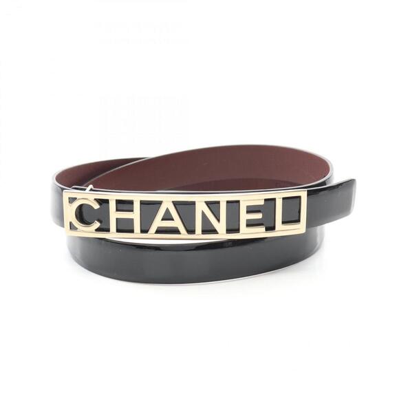 CHANEL Black Leather Belt - Picture 1 of 5